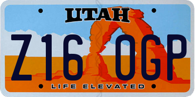 UT license plate Z160GP