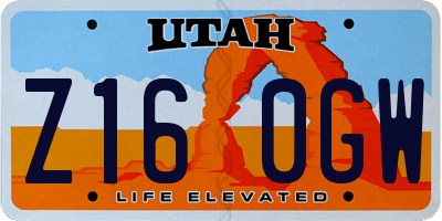 UT license plate Z160GW