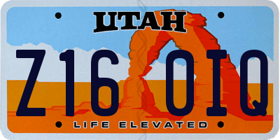 UT license plate Z160IQ