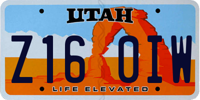 UT license plate Z160IW