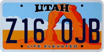 UT license plate Z160JB