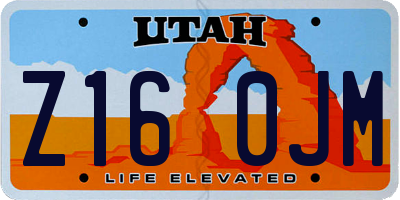 UT license plate Z160JM