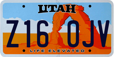 UT license plate Z160JV