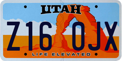 UT license plate Z160JX