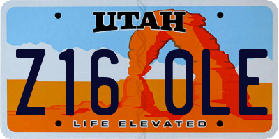 UT license plate Z160LE