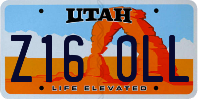 UT license plate Z160LL