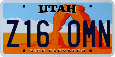 UT license plate Z160MN