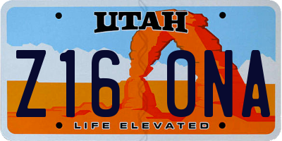 UT license plate Z160NA