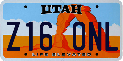 UT license plate Z160NL
