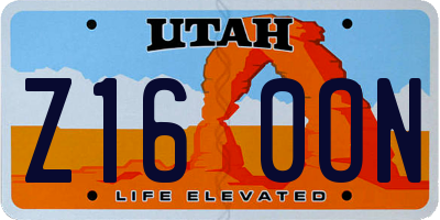UT license plate Z160ON