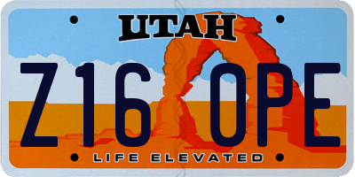 UT license plate Z160PE