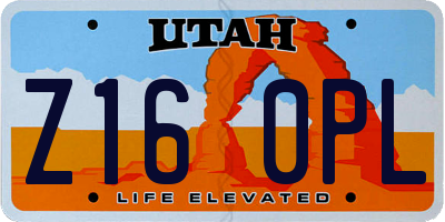 UT license plate Z160PL