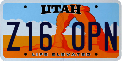 UT license plate Z160PN