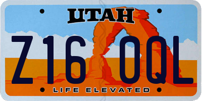 UT license plate Z160QL