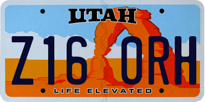 UT license plate Z160RH