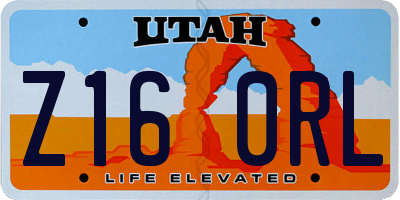 UT license plate Z160RL