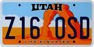 UT license plate Z160SD