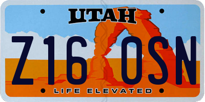 UT license plate Z160SN