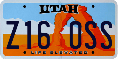 UT license plate Z160SS