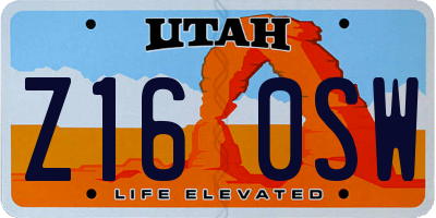 UT license plate Z160SW
