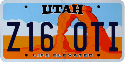 UT license plate Z160TI