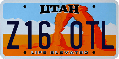 UT license plate Z160TL