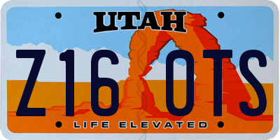 UT license plate Z160TS