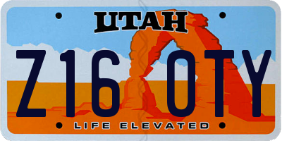 UT license plate Z160TY