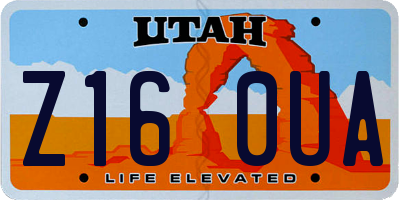 UT license plate Z160UA