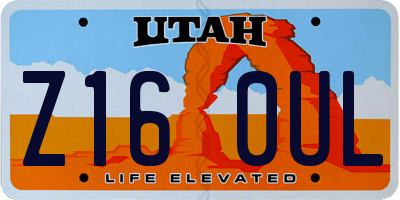 UT license plate Z160UL