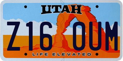UT license plate Z160UM