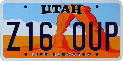 UT license plate Z160UP