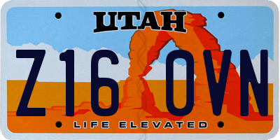 UT license plate Z160VN
