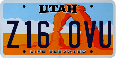 UT license plate Z160VU
