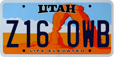 UT license plate Z160WB
