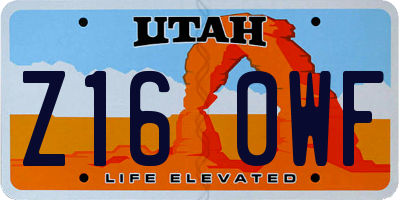 UT license plate Z160WF