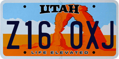 UT license plate Z160XJ