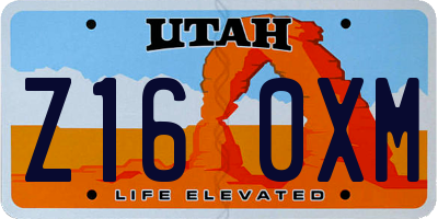 UT license plate Z160XM