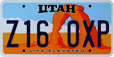UT license plate Z160XP