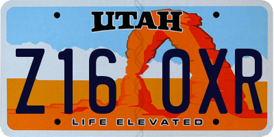 UT license plate Z160XR