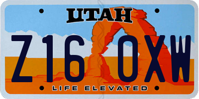 UT license plate Z160XW