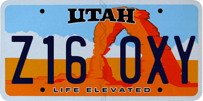 UT license plate Z160XY