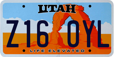 UT license plate Z160YL