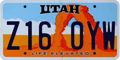 UT license plate Z160YW