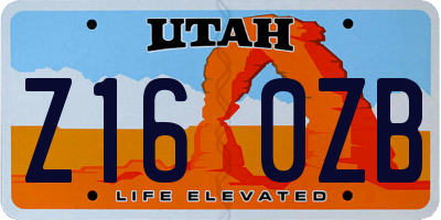 UT license plate Z160ZB