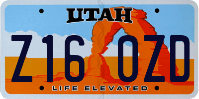 UT license plate Z160ZD