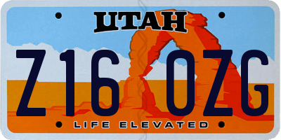 UT license plate Z160ZG