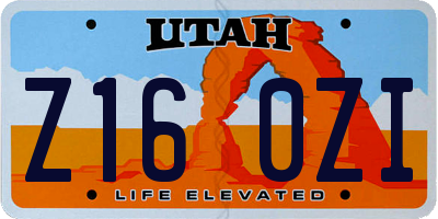 UT license plate Z160ZI