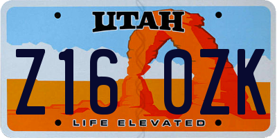 UT license plate Z160ZK