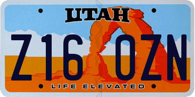 UT license plate Z160ZN